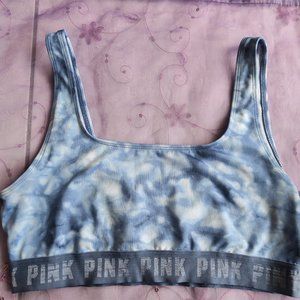 PINK Victoria's Secret tie dye sports bra sky blue